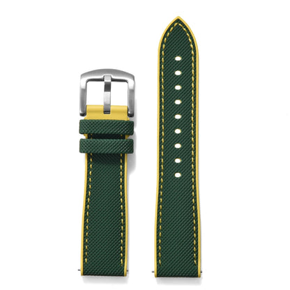 Bracelet de montre en cuir hybride de qualité supérieure, en tissu voile FKM, 18mm 20mm 22mm 24mm, en caoutchouc fluoré, pour chaque marque de montre de plongée