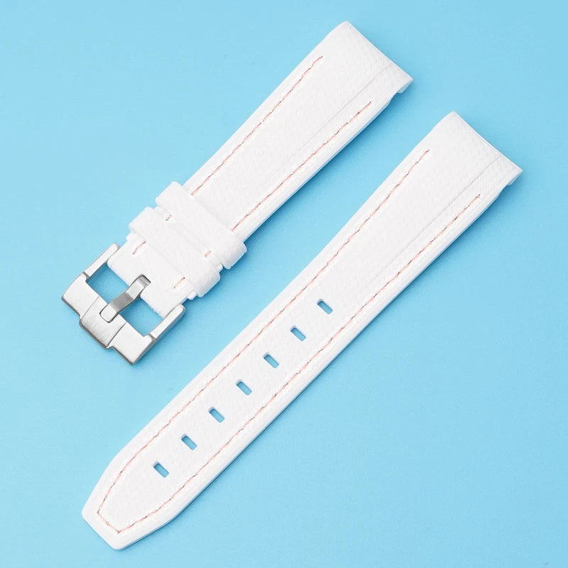 Bracelet de montre en caoutchouc et Silicone, 20mm, pour Omega X Swatch Joint MoonSwatch, pour Seamaster 300, pour hommes et femmes, extrémité incurvée