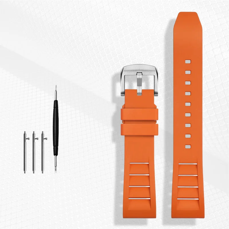 FKM bracelet de montre en caoutchouc fluoré 20mm 21mm 22mm 24mm pour breitling omega seiko casio mido bracelet de montre bracelet de montre de sport anti-poussière