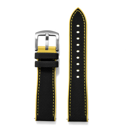 Bracelet de montre en cuir hybride de qualité supérieure, en tissu voile FKM, 18mm 20mm 22mm 24mm, en caoutchouc fluoré, pour chaque marque de montre de plongée