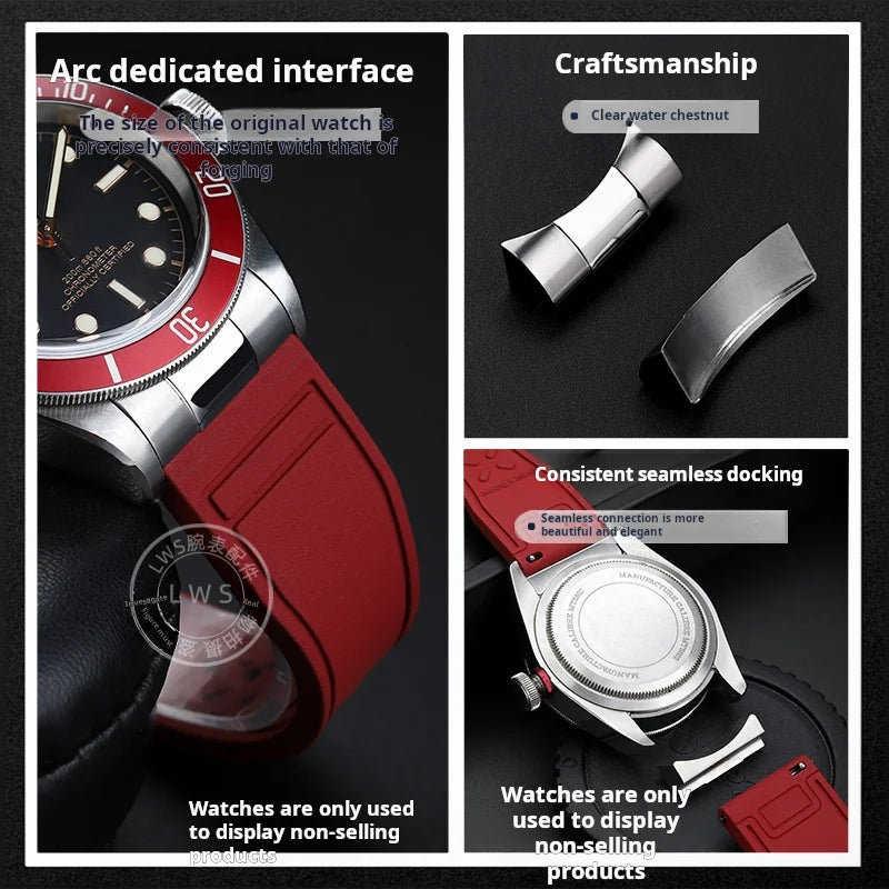 Bracelet en caoutchouc incurvé en acier inoxydable, 20mm 21mm 22mm, lien d'extrémité de tête pour Tudor Biwan M79363, connecteur adaptateur petit monstre