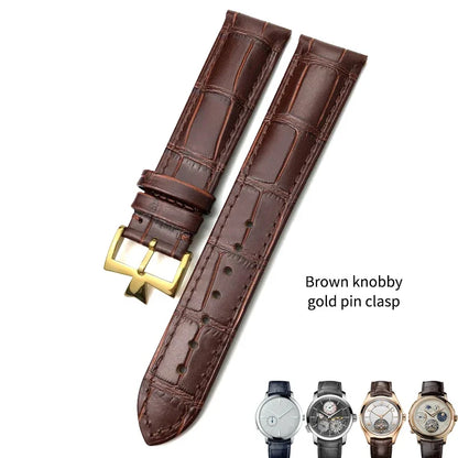 Bracelet de montre en cuir véritable de vache, 19mm, 20mm, 21mm, 22mm, adapté pour Vacheron Constantin, bracelet de montre en cuir de veau crocodile, noir et marron