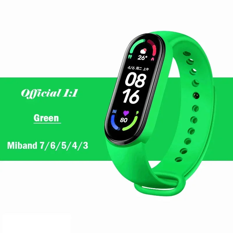 Official silicone strap for Xiaomi Mi Band 4 5 6 7, sports watch, Miband4 Miband7 Correa Mi band 3 4 5 6 7 bands