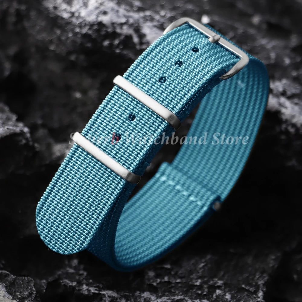 18mm 19mm 20mm 22mm New Ribbed Nylon Watch Strap Green Black Military Watchband for Seiko Army Sport Replacement Belt Strap