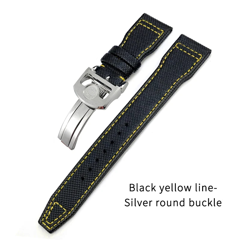 Cinturino per orologio in pelle di vitello e nylon, 20mm 21mm 22mm, per IWC BIG Pilot SPITFIRE TOP GUN IW3890 IW3880, nero, verde, blu