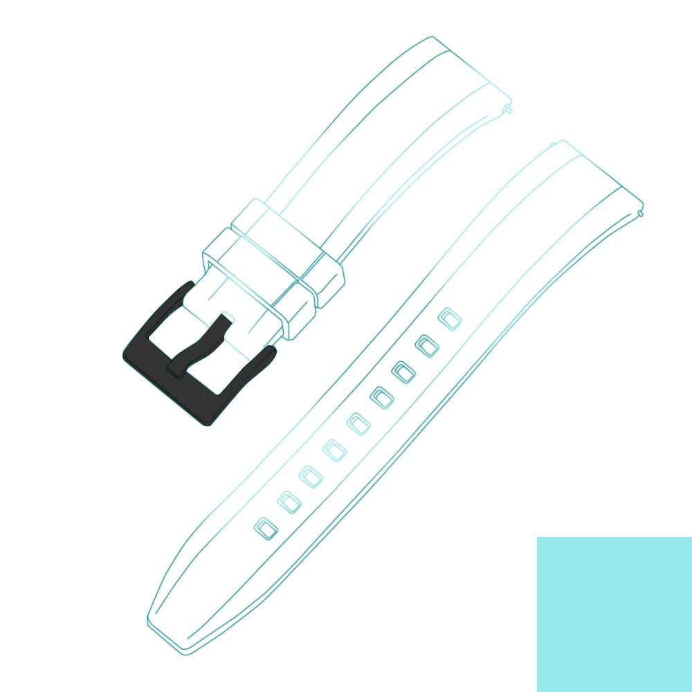 Premium quality vulcanized FKM rubber watch straps, 18mm, 19mm, 20mm, 21mm, 22mm, 23mm, 24mm quick-release watch straps