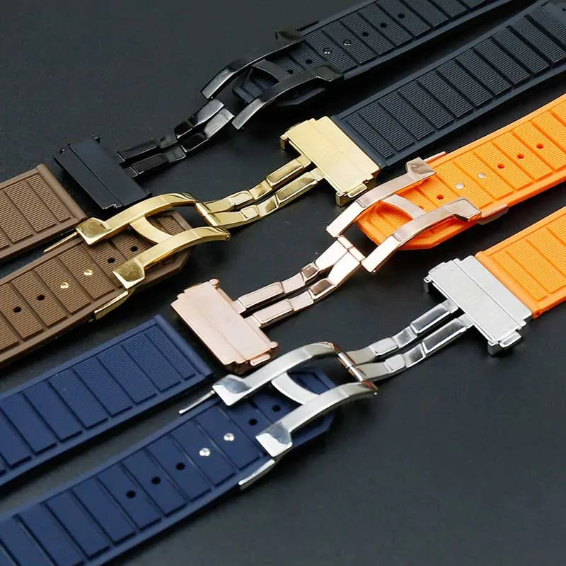 19*29mm 19*27mm for Hublot King Power UNICO Big BANG Watch Strap Silicone Rubber Band Interface Replacement Strap with Tool