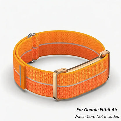 Metal Protective Case, Nylon Strap for Google Fitbit Air, Ultra-Thin Replacement Bracelet, Featherlight, Breathable, Quick Release