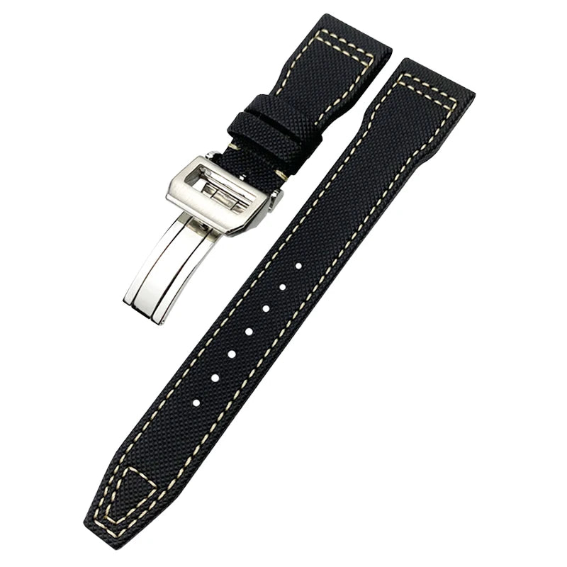 Cinturino per orologio in pelle di vitello e nylon di alta qualità, cinturino per orologio IWC Pilot SPITFIRE MARK 18 Portofino TOP GUN Suffino 77, 20mm 21mm 22mm