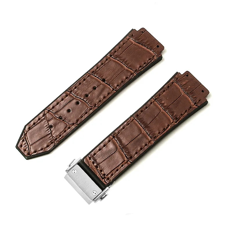 For Hublot BIGBANG Classic Fusion Leather Silicone Rubber Suede Watch Strap Dedicated Interface Lug System Band 26*19mm Bracelet