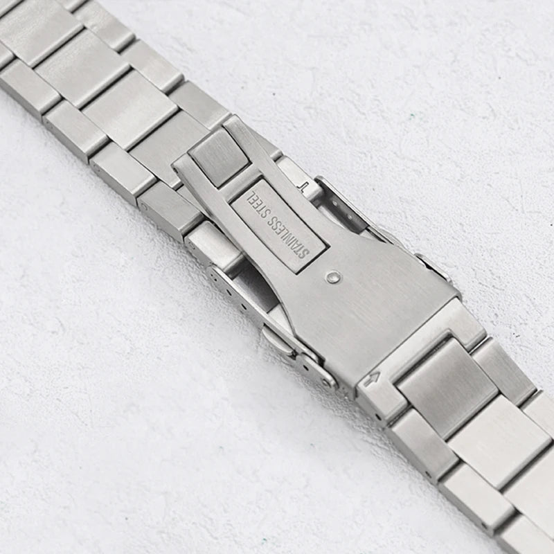 Bracelet de montre en acier inoxydable éventuelles B185, fermoir pliant, extrémité incurvée solide, compatible avec boîtier éventuelles B185, remplacements de bracelet, 20mm