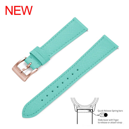 Bracelet de montre Durable en cuir cousu Vintage classique à dégagement rapide 18mm 19mm 20mm 21mm 22mm 23mm 24mm bracelet de montre en cuir Saffiano