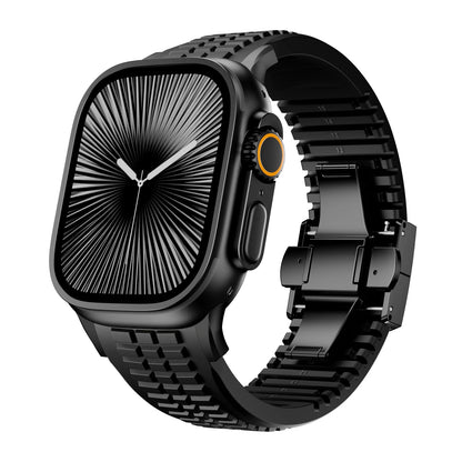 Bracelet de sport en Silicone pour Apple Watch Ultra 3/2, 49mm 46mm 45mm 44mm, Bracelet en métal de luxe pour iWatch série 11 10 9 8 7 Se
