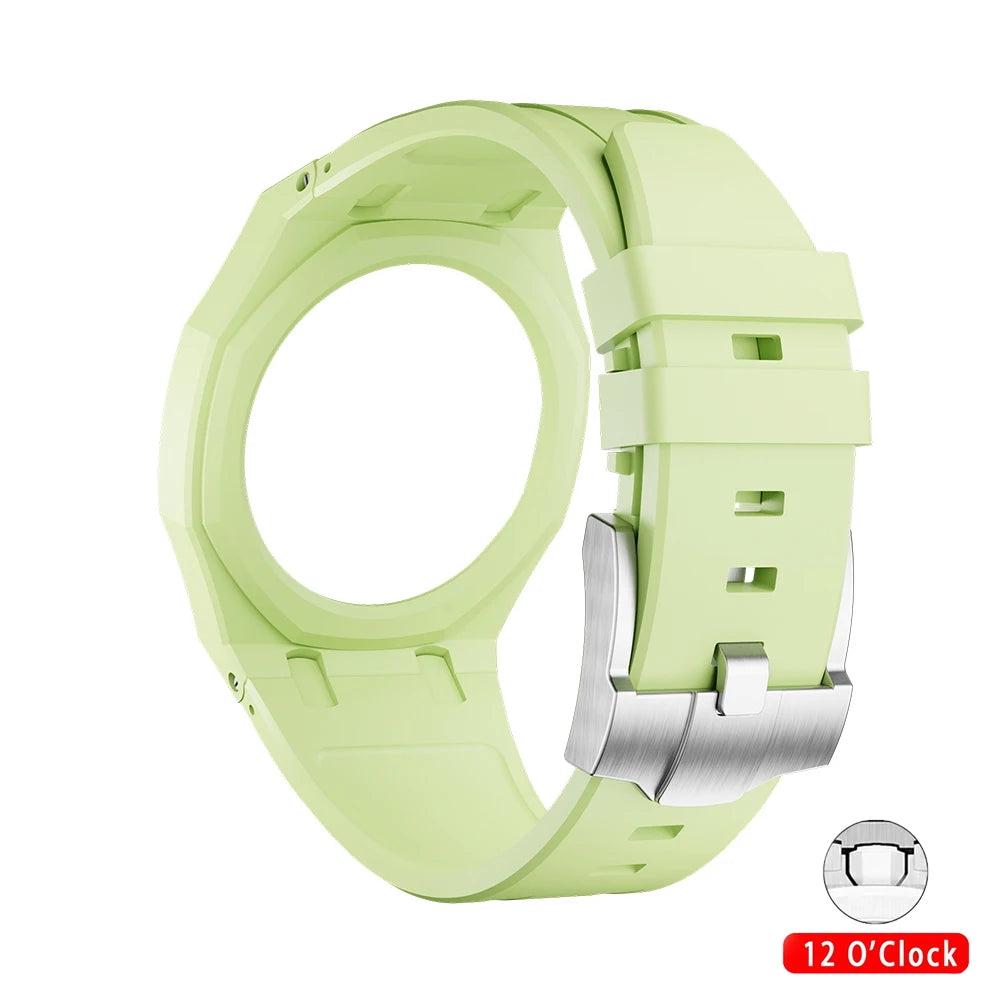 Kit de modification intégré pour Swatch x AP Royal Oak : Boîtier en céramique Pop + Bracelet en silicone pour convertir une montre de poche en bracelet de remplacement