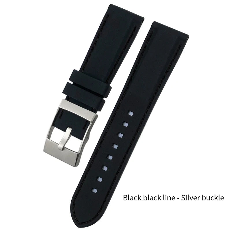Bracelet de Montre en Caoutchouc de Silicone Souple, Coloré, pour Breitling SEIKO Longines Tudor mol, 20mm 21mm 22mm 23mm 24mm