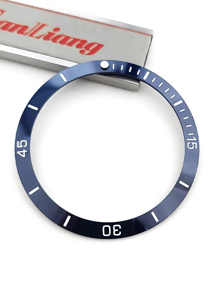 Anello inserto ghiera in ceramica 42x35mm, pendenza adatta a 46mm per Breitling SUPEROCEAN A17378E71C1A1, cerchio scala blu, luce verde a ore 12