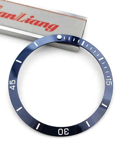 Anello inserto ghiera in ceramica 42x35mm, pendenza adatta a 46mm per Breitling SUPEROCEAN A17378E71C1A1, cerchio scala blu, luce verde a ore 12