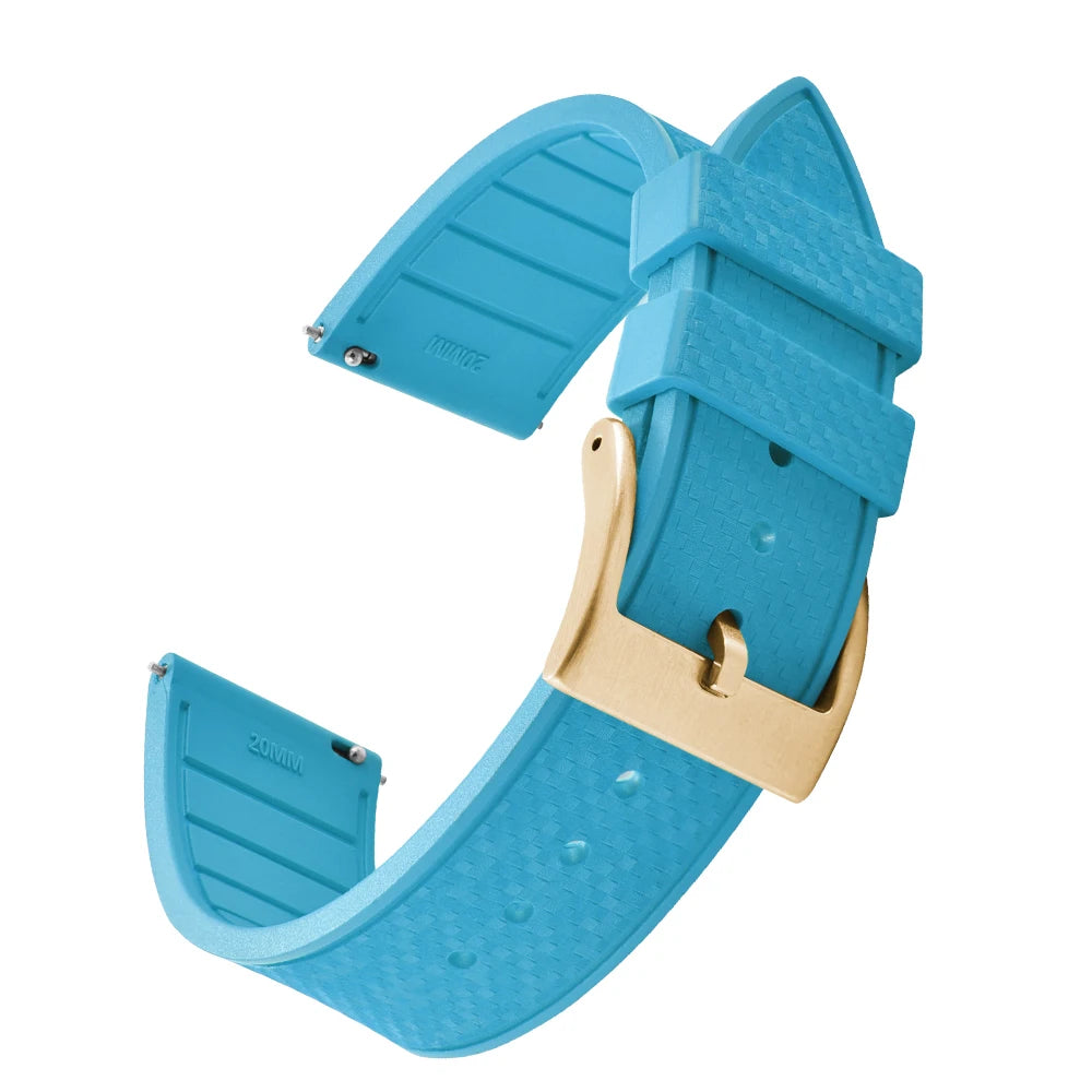 FKM Mosaic Rubber Watch Strap, 20mm 22mm, Quick Release, for Sport Diver, for Rolex Seiko Omega Cartier, Universal Belt