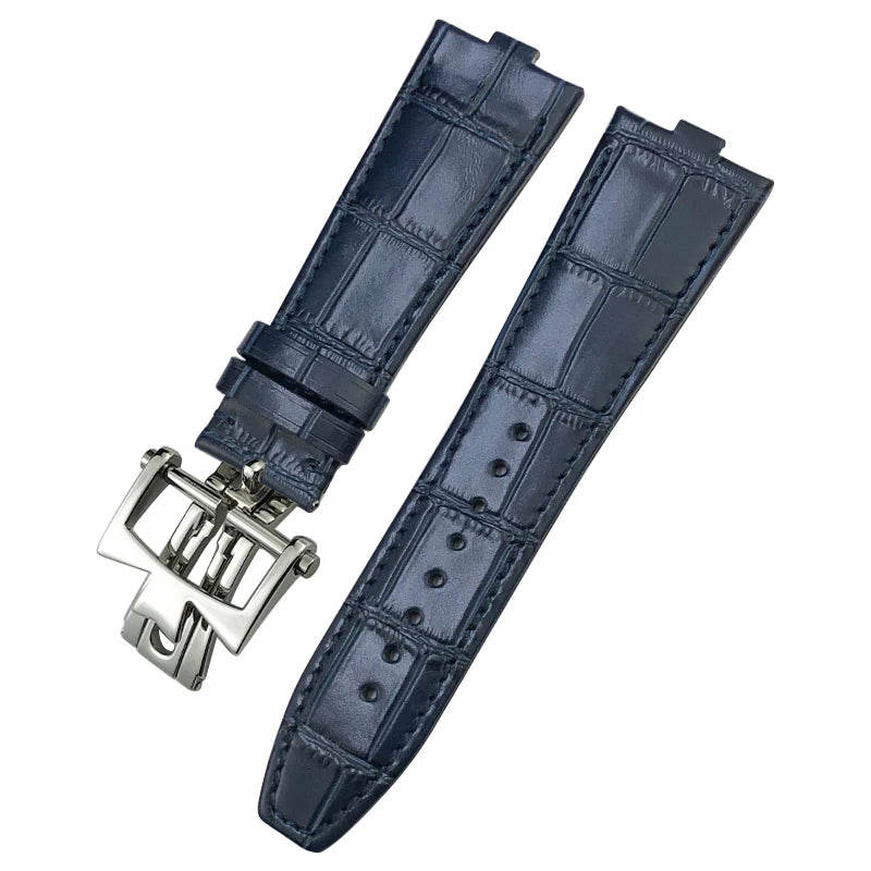 Bracelet de montre en cuir à démontage rapide 24x7mm pour Vacheron Constantin Overseas 4300V 4500V 5500V, bracelet de montre étanche noir et marron