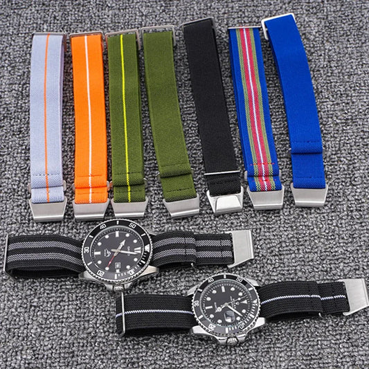 18mm 20mm 22mm 24mm Paracadute elastico in nylon Cinturino per orologio da uomo Sport all'aria aperta Cinturino in stile militare Accessori per orologi