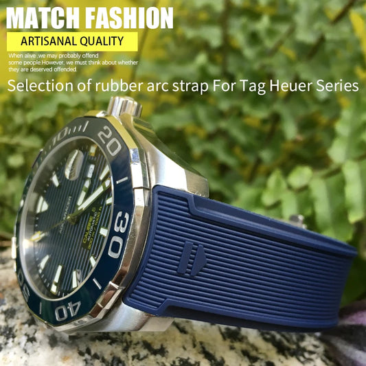 Cinturino per orologio in gomma naturale di alta qualità, 20mm 22mm, adatto per orologio TAG Heuer Aquaracer 300 500, cinturino subacqueo, sportivo, in Silicone