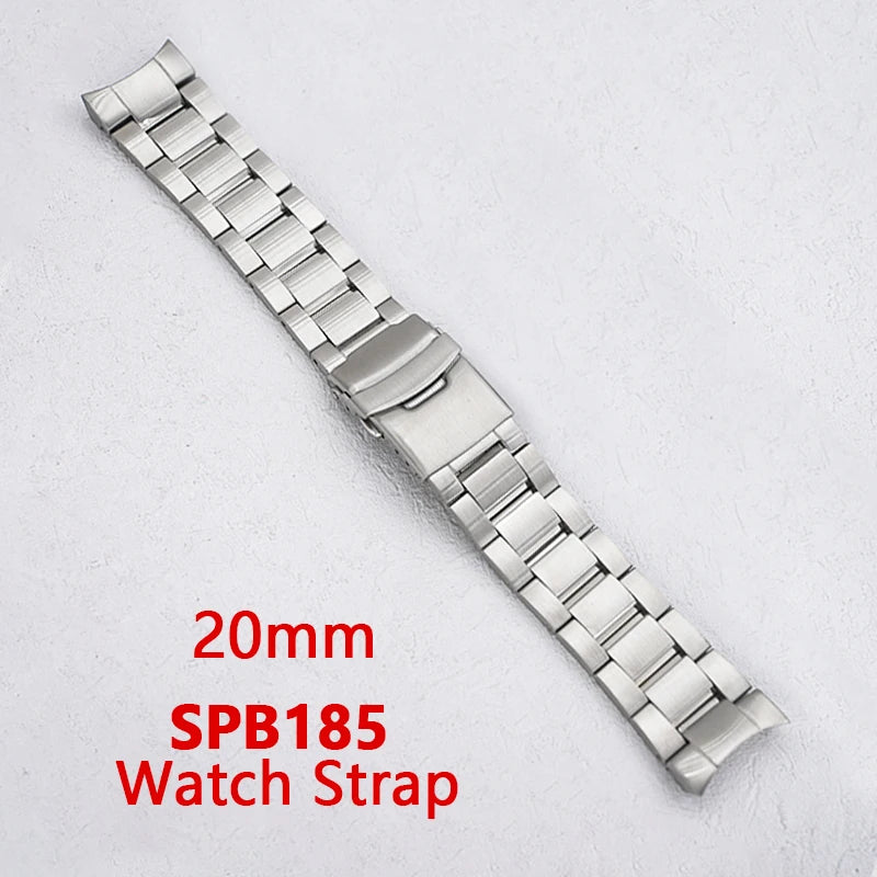 Bracelet de montre en acier inoxydable éventuelles B185, fermoir pliant, extrémité incurvée solide, compatible avec boîtier éventuelles B185, remplacements de bracelet, 20mm