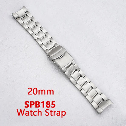 Bracelet de montre en acier inoxydable éventuelles B185, fermoir pliant, extrémité incurvée solide, compatible avec boîtier éventuelles B185, remplacements de bracelet, 20mm