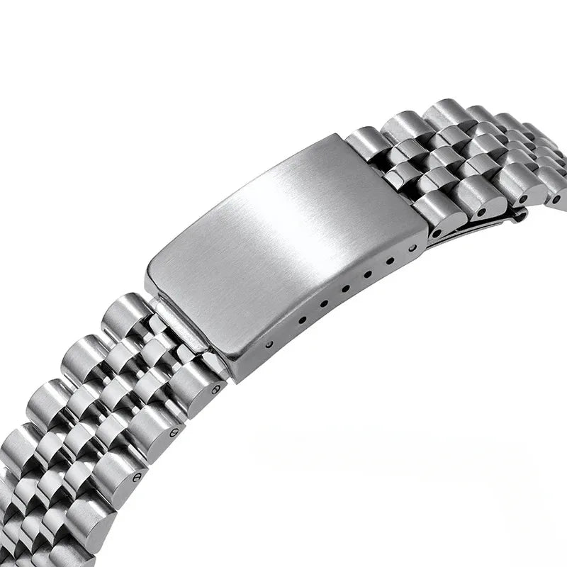 Bracciale per orologio Rolex DATEJUST in metallo massiccio, modello Jubilee Business, interamente in acciaio inossidabile, estremità curve, 18/19/22mm/20mm