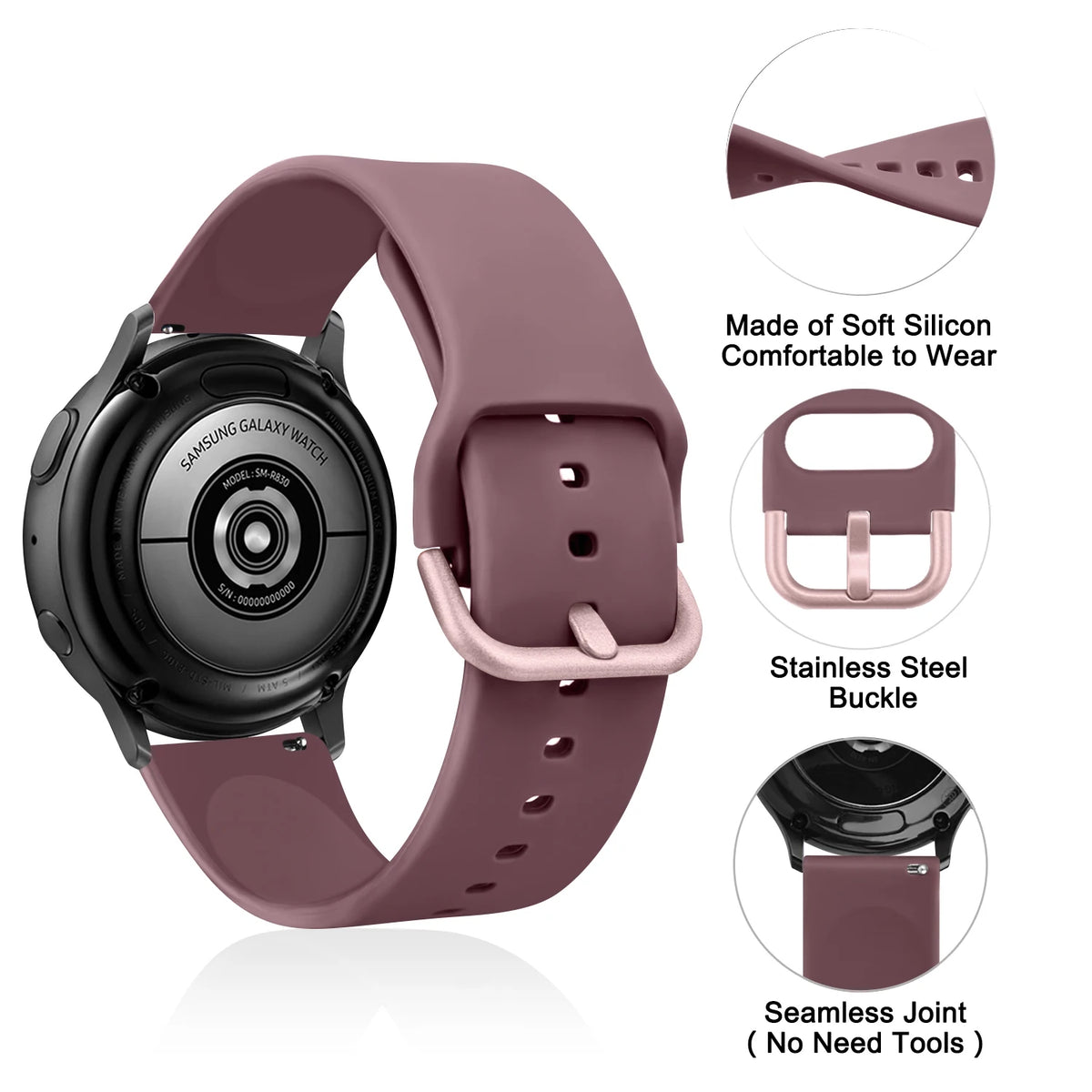 Bracelet 20mm pour Samsung Galaxy Watch 7 6 5 4 40/44mm, pour Galaxy Watch 4 6 Classic/Active 2/5Pro/Watch 3 41mm