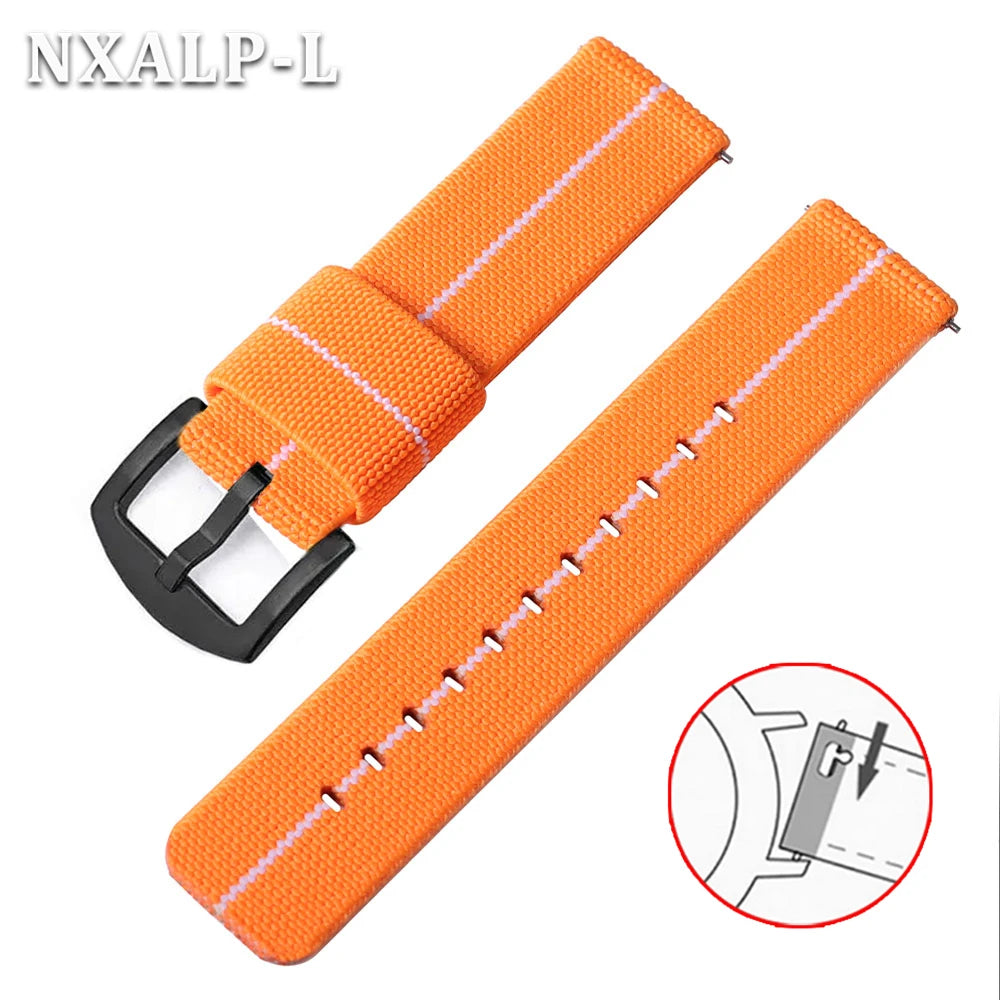 18mm 20mm 22mm 24mm Nylon Elastic Watch Strap Army Woven For Seiko Bracelet Military Sport Watch Band For Men Quick Release