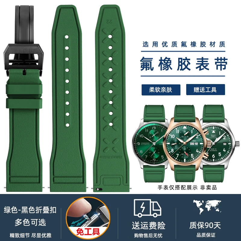 Cinturino per orologio in silicone morbido 20 mm 21 mm 22 mm per IWC Pilot | Cinturino sportivo a sgancio rapido | Sostituzione unisex impermeabile del cinturino in gomma