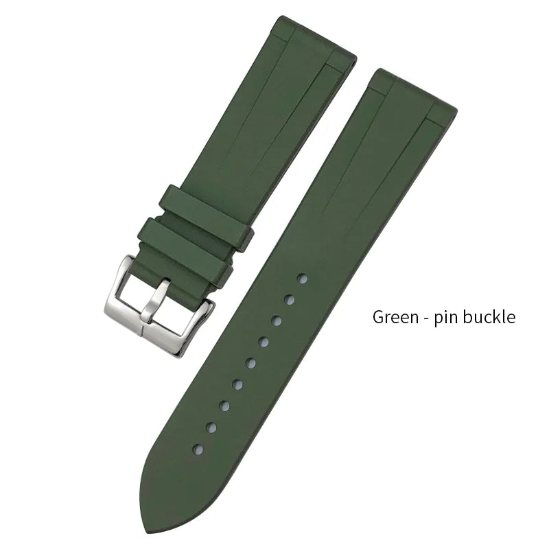 22mm FKM Watch Strap, High Quality, Flexible, Waterproof, Fluoro Natural Rubber, for Blancpain Fifty Fathoms S Watch