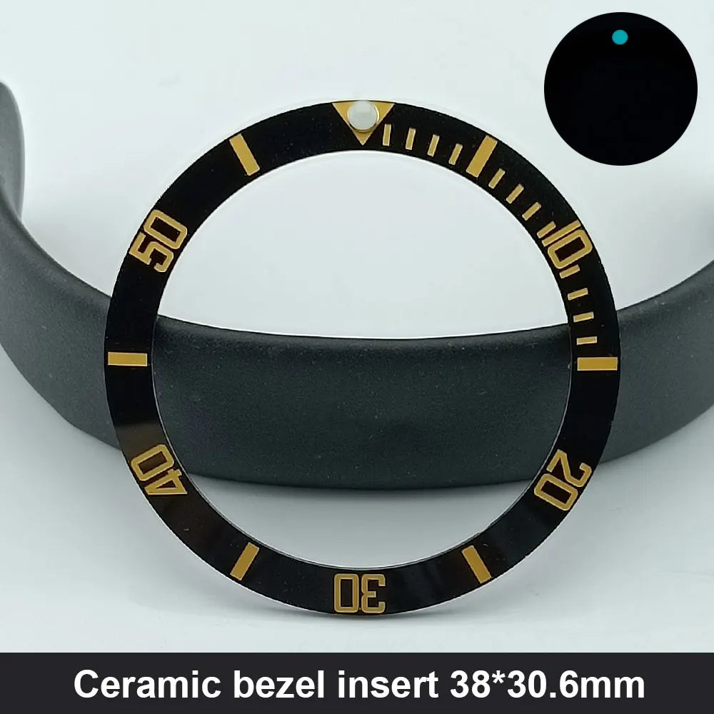 38mm x 30.6mm Sloped Ceramic Bezel GMT and Diving Watch Insert for 40mm Men's Watch Replacement Watch Bezel Inserts
