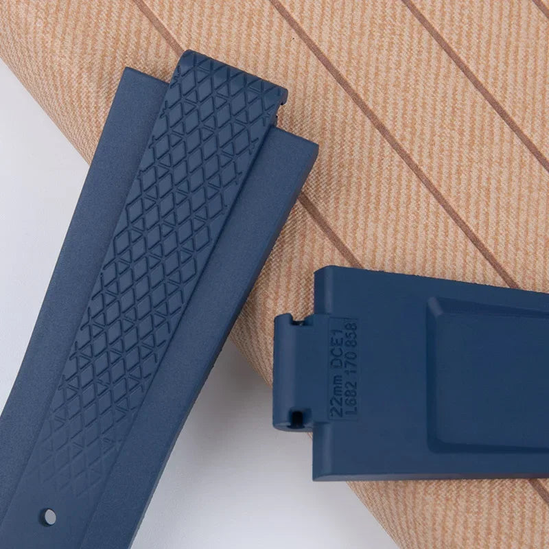 Bracelet de montre en caoutchouc fluoré FKM souple de qualité supérieure pour bracelet Longines HydroConquest GMT V.H.P. Étanche 22 mm pour cadran 41/42 mm