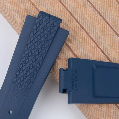 Bracelet de montre en caoutchouc fluoré FKM souple de qualité supérieure pour bracelet Longines HydroConquest GMT V.H.P. Étanche 22 mm pour cadran 41/42 mm