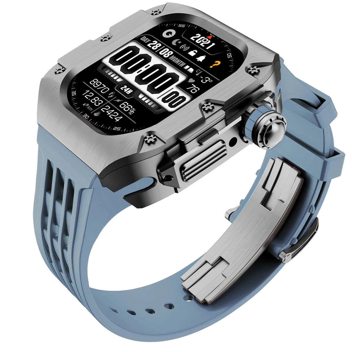 Luxury Mod Kit for Apple Watch Ultra 3 2 49mm, Titanium Alloy Strap for iWatch Series 11 10 9 8 7 6 SE 44mm 45mm