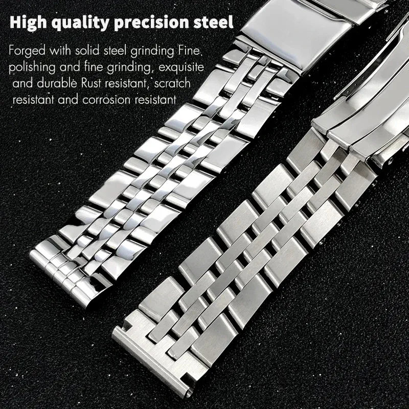 Convient pour Breitling bracelet de montre en acier inoxydable massif Avenger Challenger NAVITIMER SUPEROCEAN bracelet de montre en métal 18m 20mm 22mm 24mm