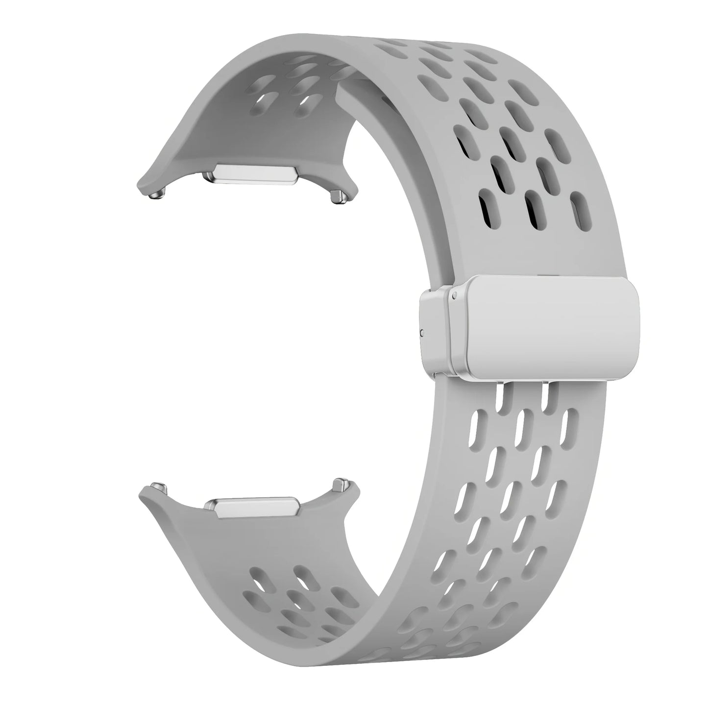 Magnetic Folding Buckle Bracelet for Samsung Watch, Ultra Metal Beads Replacement, Breath-Air Fitness Watch Accessory