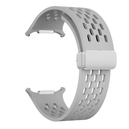Magnetic Folding Buckle Bracelet for Samsung Watch, Ultra Metal Beads Replacement, Breath-Air Fitness Watch Accessory