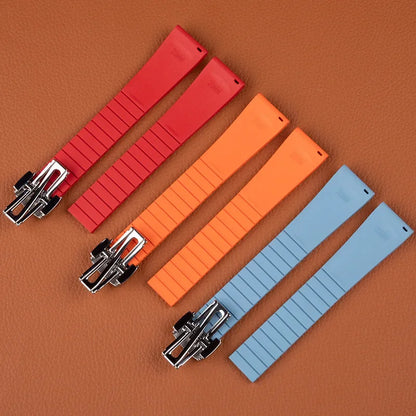 Premium FKM Rubber Watch Strap, Pixel Texture, 18/19/20/21/22mm, CTS Watchbands, for Traditional Men's/Women's Dive Watches