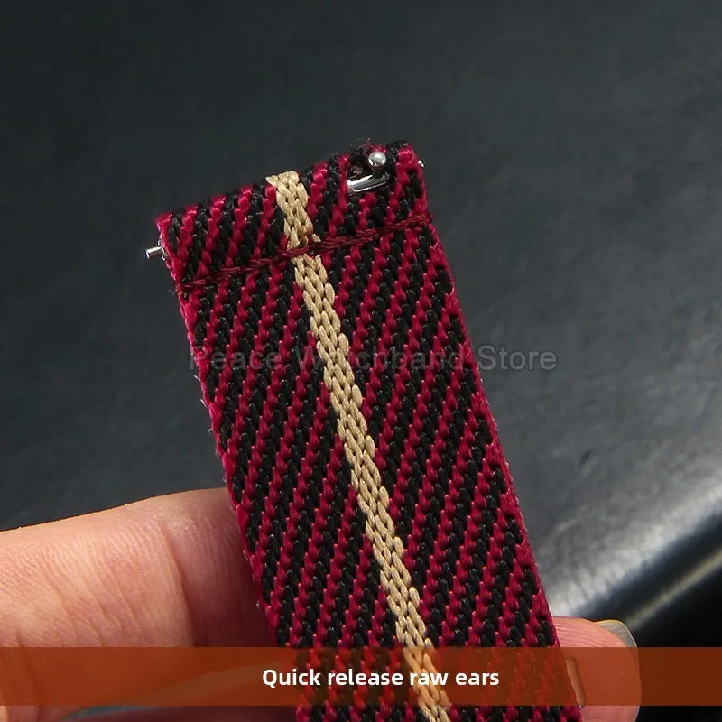 Bracelet en Nylon kaki bleu rouge 20 22mm, pour Tudor Black Bay Longines Seiko Citizen MIDO, résistant aux rides, facile à nettoyer