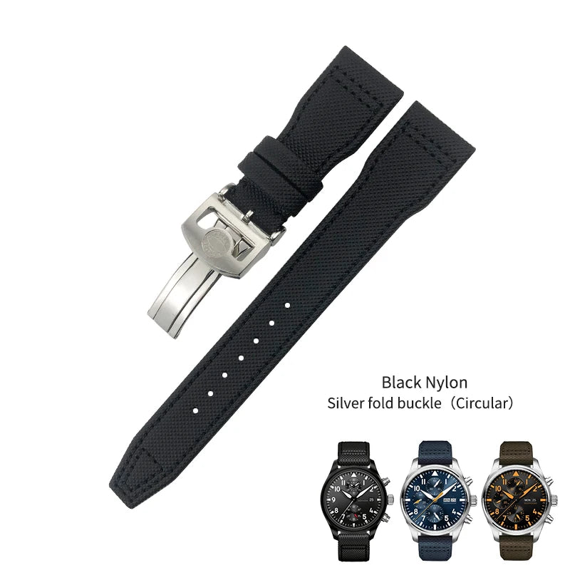 Cinturino per orologio in pelle di vitello e nylon di alta qualità, 20 mm 21 mm 22 mm, per IWC Pilot SPITFIRE MARK18 Portofino TOP GUN IW3777