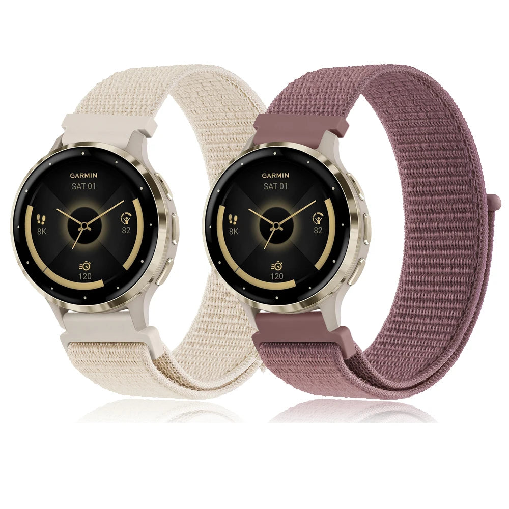 Bracelet en Nylon de 18mm pour Garmin Vivoactive 4s/3S/2S Venu2S/3S, pour femmes fossile Gen 4/6 5E 42mm Huawei Watch GT 4/GT4 41mm