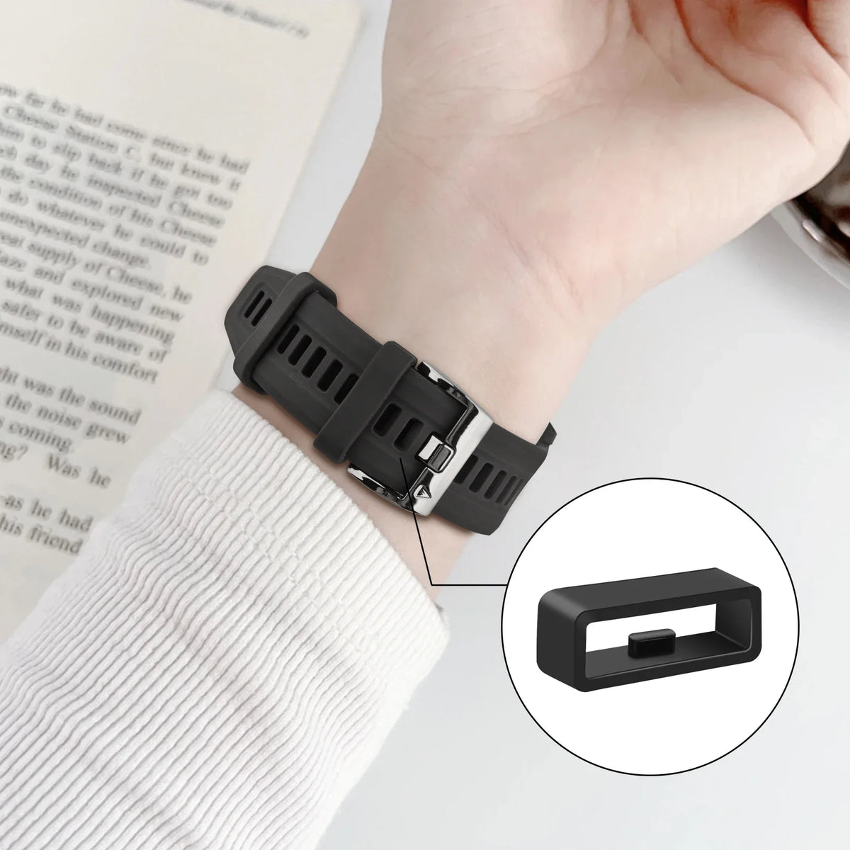 10 pièces/5 pièces/4 pièces bracelet de montre noir blanc 18mm 20mm 22mm 26mm bracelet boucle anneau Silicone caoutchouc bracelets de montre accessoires support casier