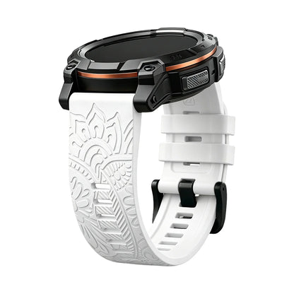 Bracelet en Silicone gravé, 20mm, 22mm, 26mm, pour Garmin Fenix 7X 7 Pro Solar/6X 6 Sapphire 5 5X Plus 3 3HR/Epix, bracelet de montre QuickFit