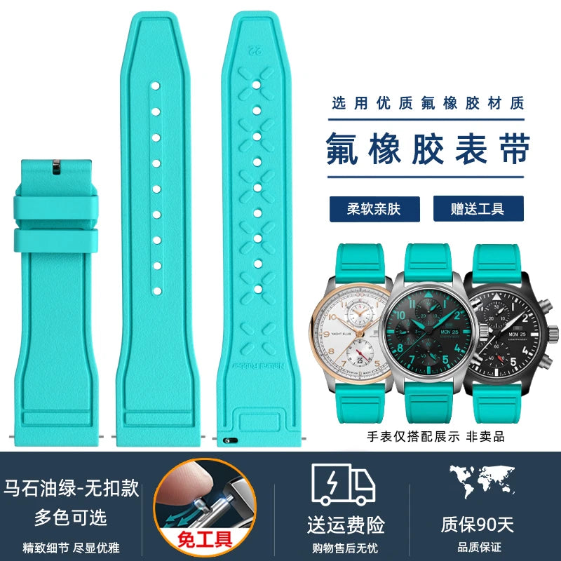 Cinturino per orologio in silicone morbido 20 mm 21 mm 22 mm per IWC Pilot | Cinturino sportivo a sgancio rapido | Sostituzione unisex impermeabile del cinturino in gomma