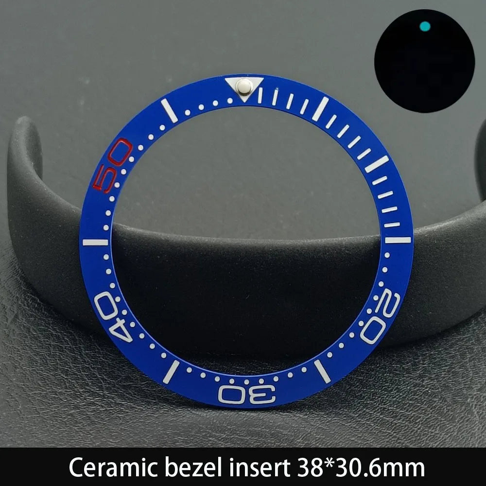 38mm x 30.6mm Sloped Ceramic Bezel GMT and Diving Watch Insert for 40mm Men's Watch Replacement Watch Bezel Inserts