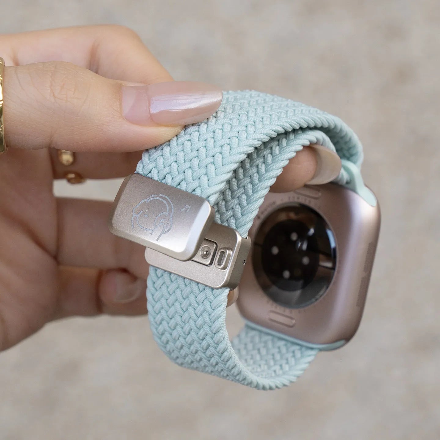 Bracelet en nylon tressé avec motif chien musical et fermoir magnétique pour Apple Watch S11 S10 S9 S8 Ultra SE3 49mm 42mm 45mm 44mm 46mm S10 42mm