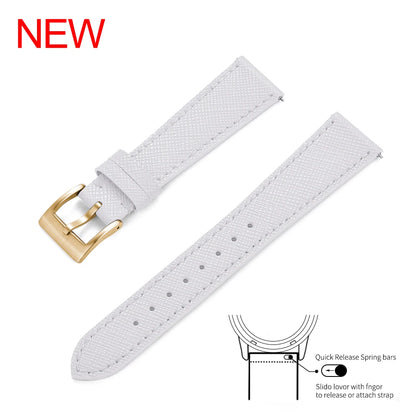 Bracelet de montre Durable en cuir cousu Vintage classique à dégagement rapide 18mm 19mm 20mm 21mm 22mm 23mm 24mm bracelet de montre en cuir Saffiano
