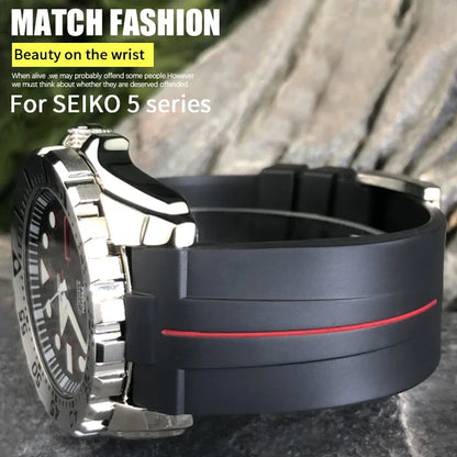 Cinturino per orologio in gomma, 22mm 24mm 21mm 23mm, per SEIKO 5 SKX Citizen Longines HUAWEI Rolex DEEPSEA, braccialetto sportivo impermeabile in silicone